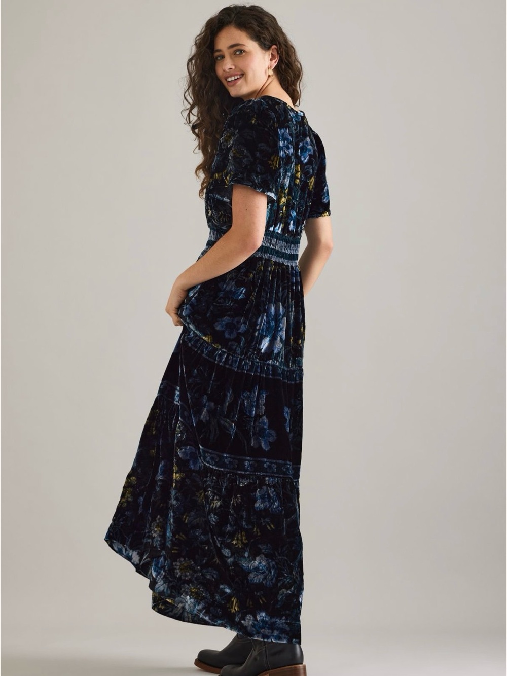 NWT Anthropologie Somerset Velvet Maxi Floral Dress - Picture 9 of 11